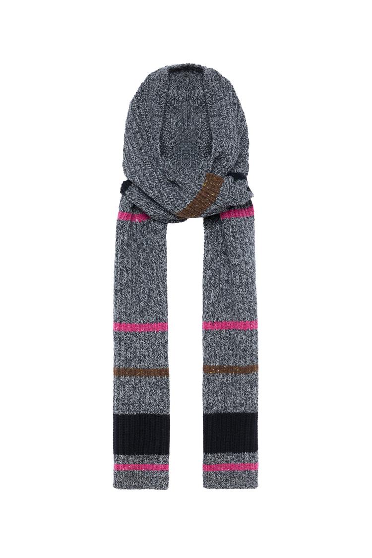 STRIPED WOOL BLEND HOODIE SCARF