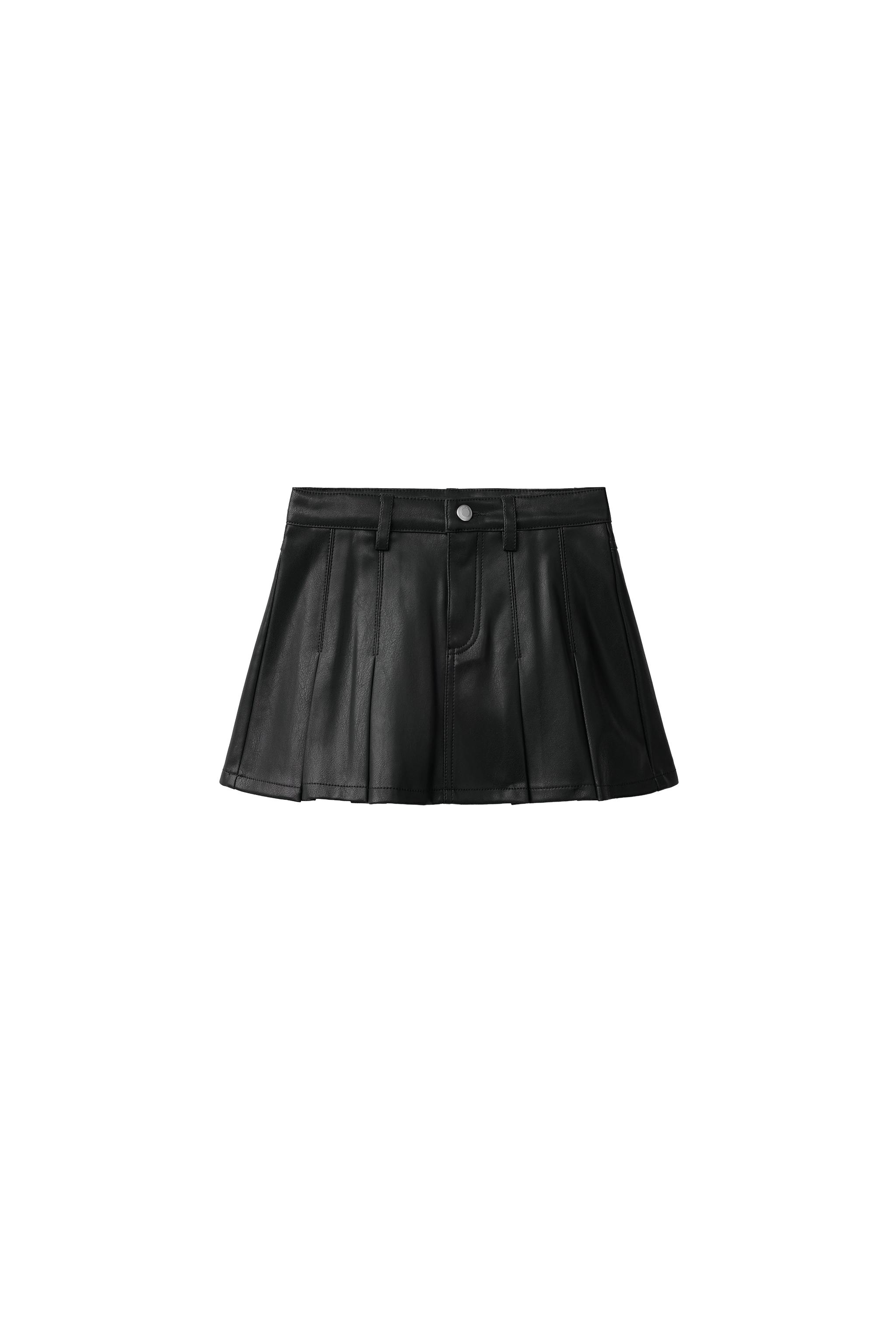 Юбка в складку с эффектом кожи — ZARA